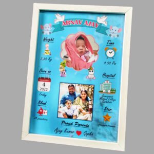 baby frame white blue